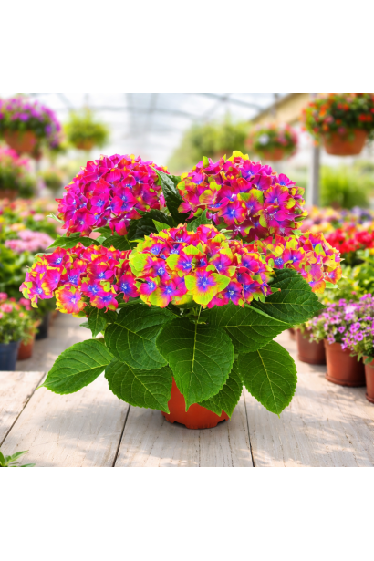 Hydrangea macrophylla Саксон Шлосс Вакербарт фото